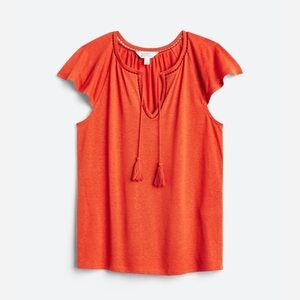 Stitch Fix l Market & Spruce Lys Tassel Detail Linen Blend Knit Top, Small